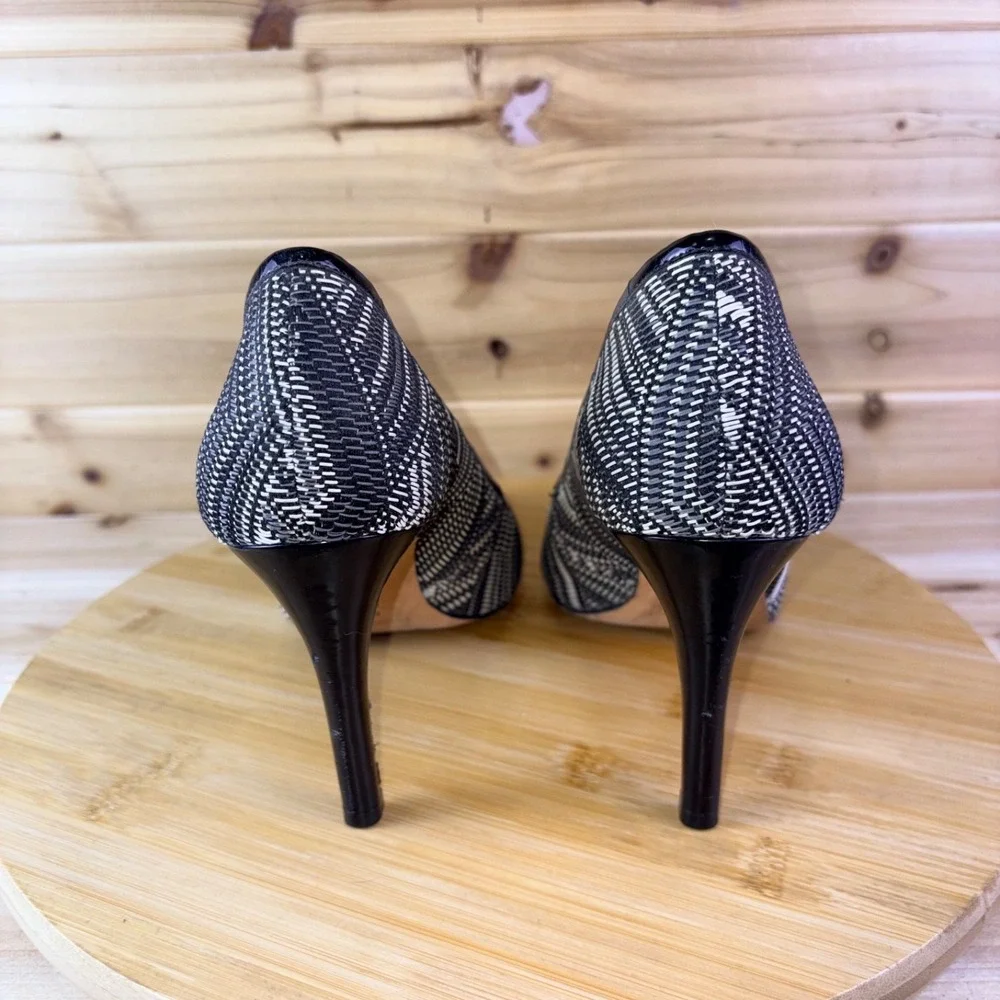 Antonio Melani Heels Womens 9 M Black and White Geometric Stiletto Pumps